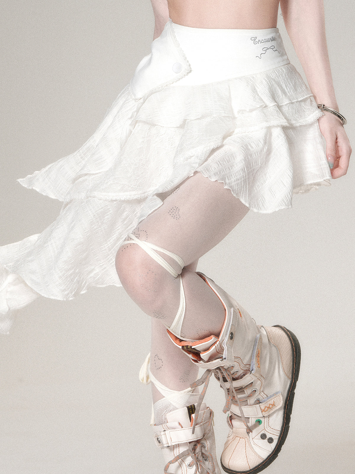 Asymmetrical Lace Ballet Skirt – French Vintage Ruffle Mini Skirt