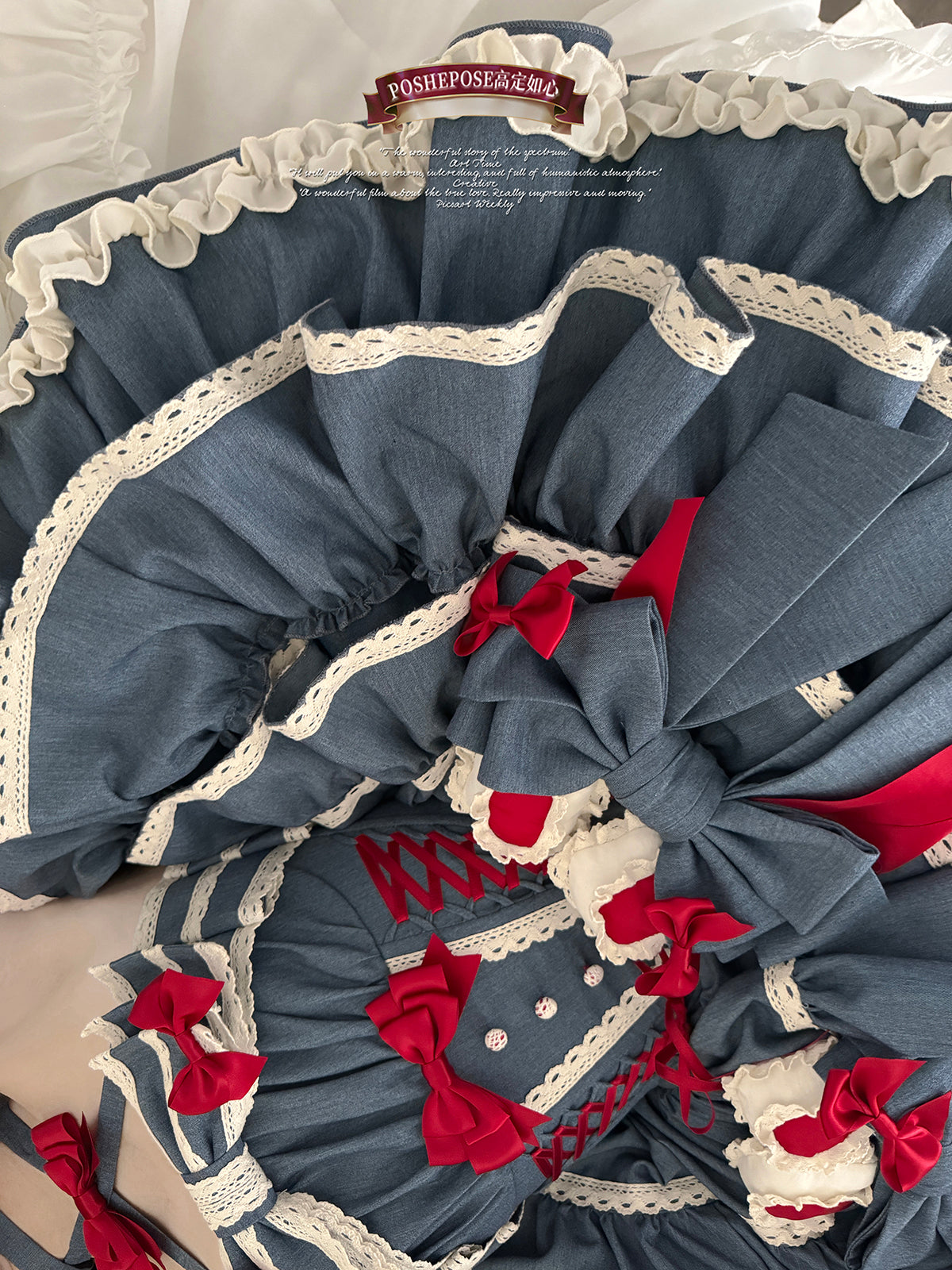 Blue & Red Lolita Party Dress | Vintage Rococo Princess Edition