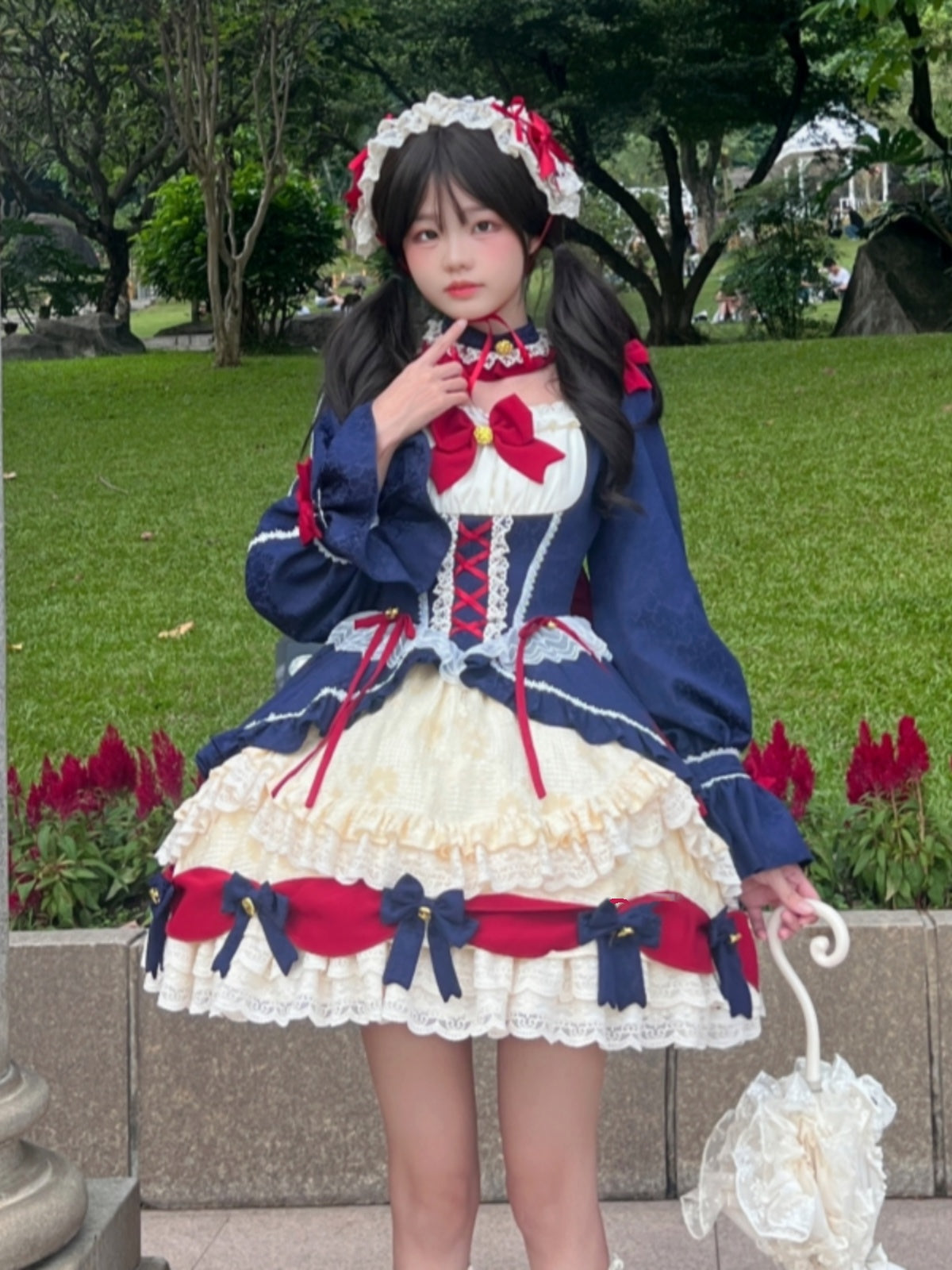 Snow-White Princess Winter Lolita Dress — Navy, Ivory & Red | Christmas Party & Prom Royalcore