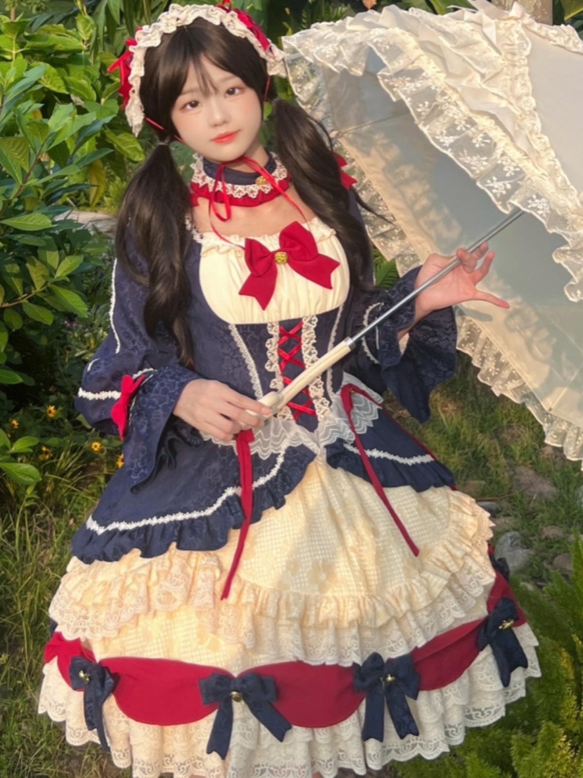 Snow-White Princess Winter Lolita Dress — Navy, Ivory & Red | Christmas Party & Prom Royalcore