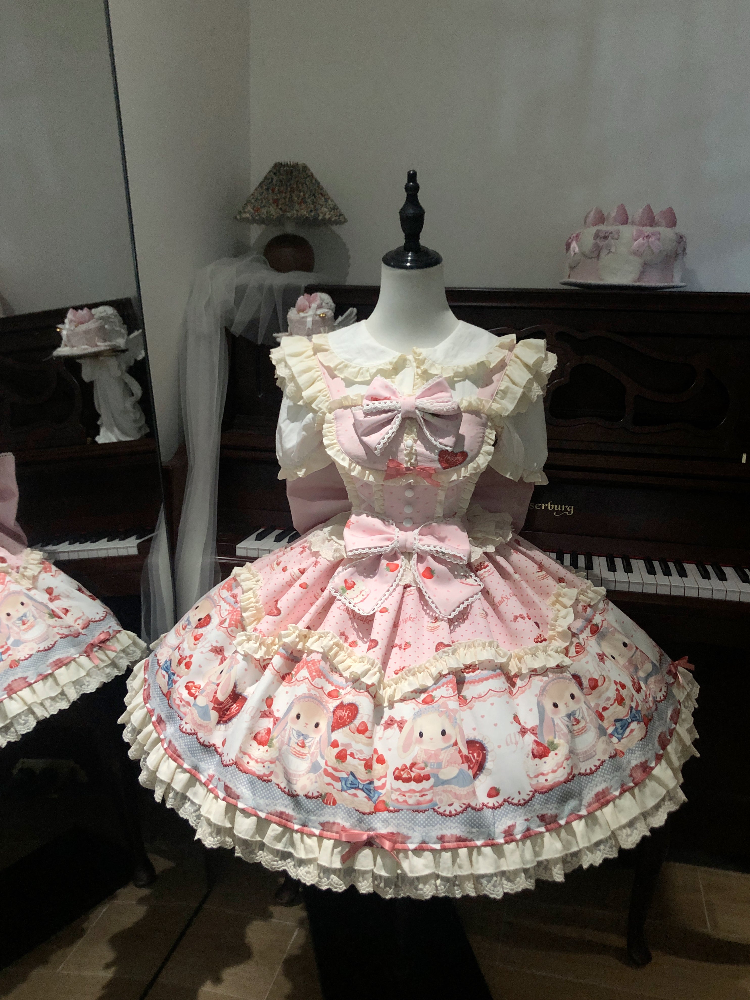 Lolita Dress with Bunny & Cake Print – Sweet Dreamland Original Sweet Lolita JSK