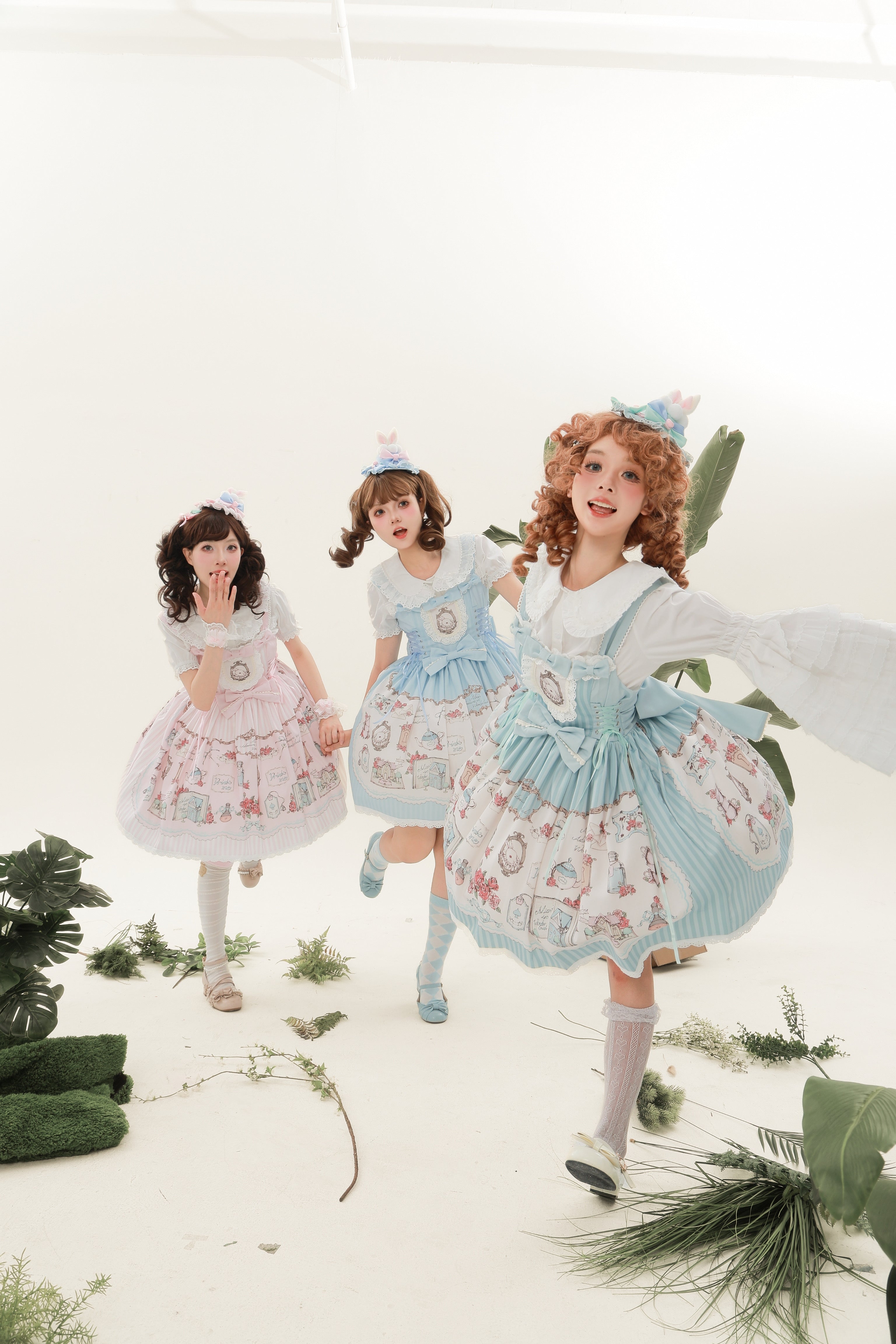 Bunny Tea Party Lolita JSK – Pastel Printed Dress