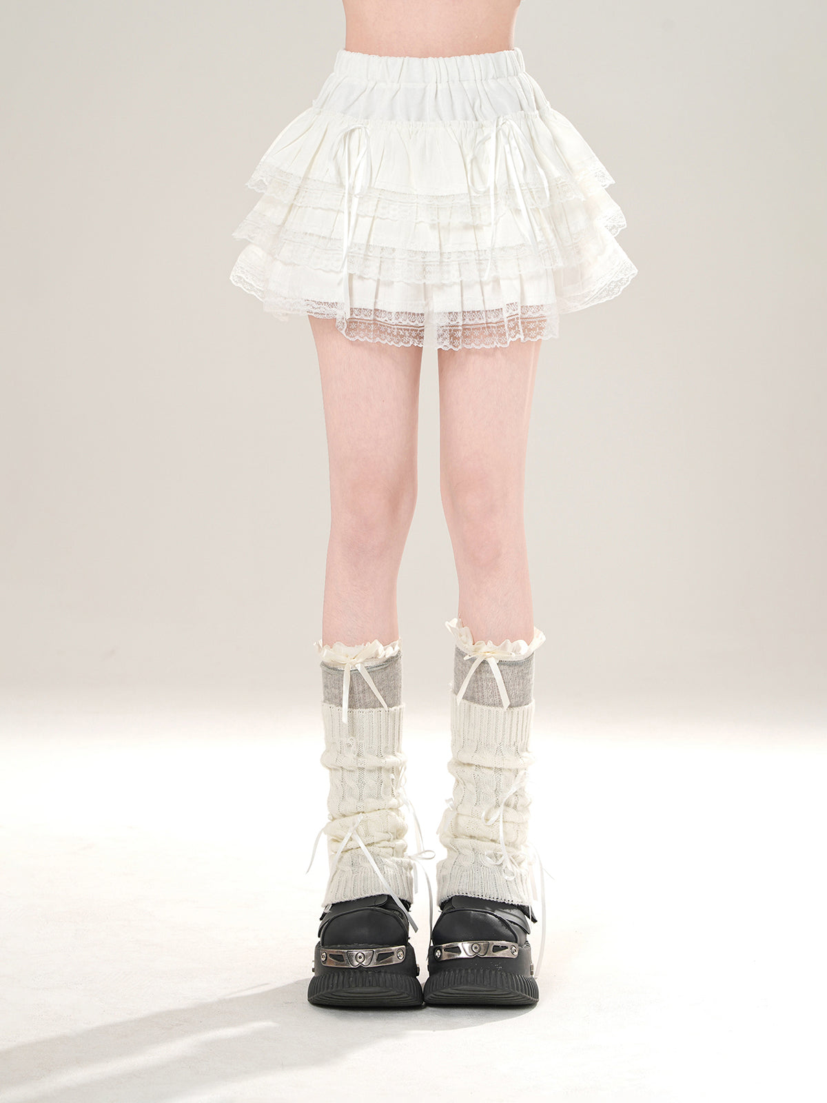 High-Waist Lace Tiered Mini Skirt – A-Line Cake Silhouette