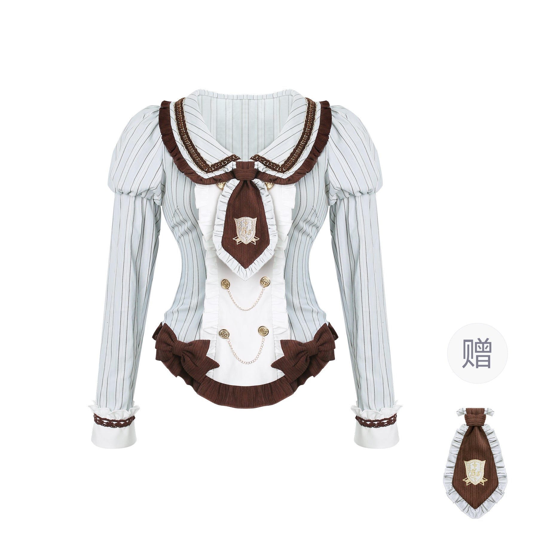 Teddycore Coquette Prep Set — Brown Ruffle Cape, Pinstripe Bow Top & Layered Mini Skirt | Soft Grunge Academia Vibes