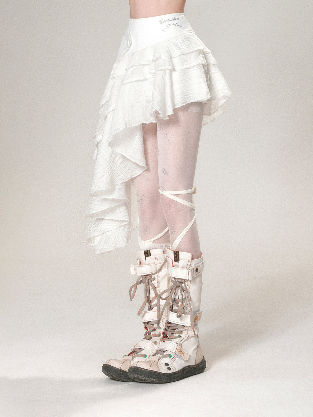 Asymmetrical Lace Ballet Skirt – French Vintage Ruffle Mini Skirt
