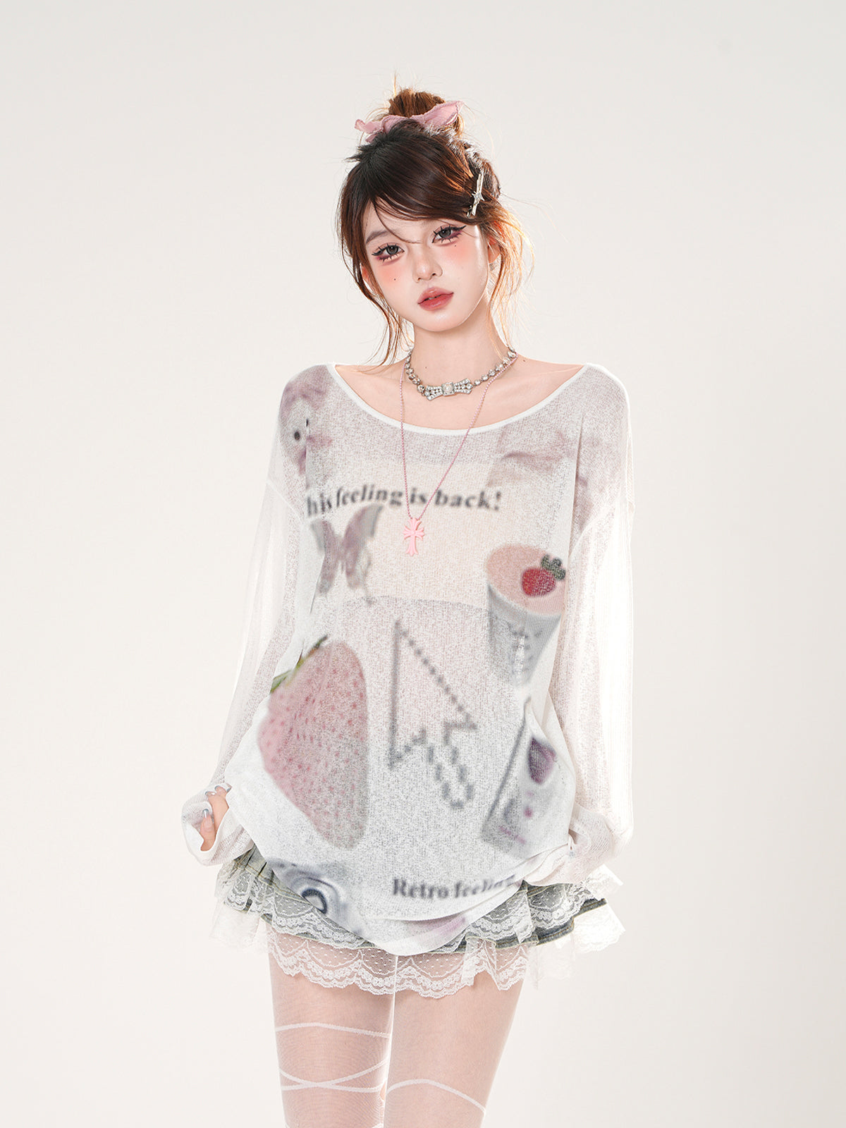 Sheer Mesh Sun Protection Top – Lightweight Loose Cover-Up