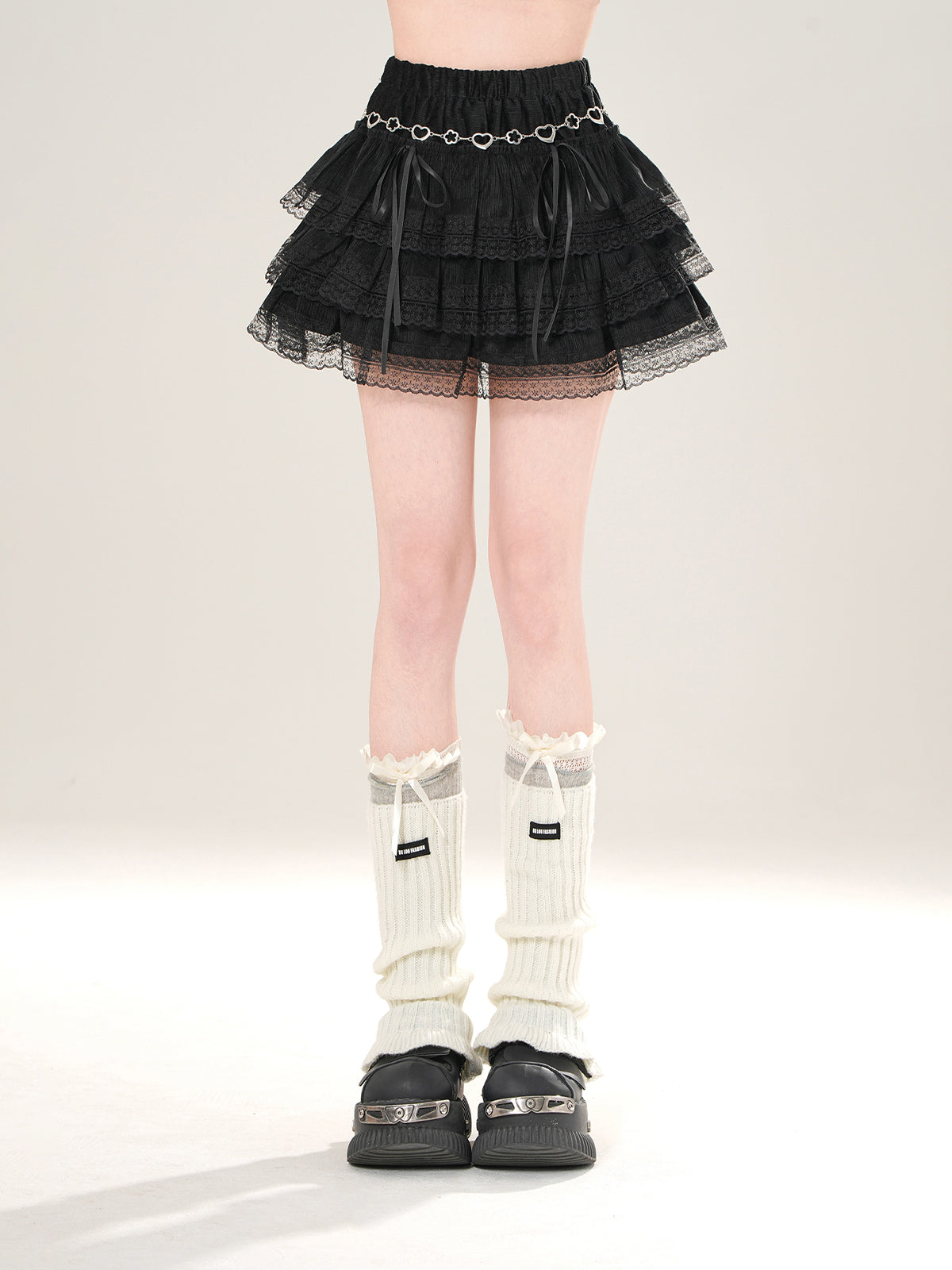 High-Waist Lace Tiered Mini Skirt – A-Line Cake Silhouette
