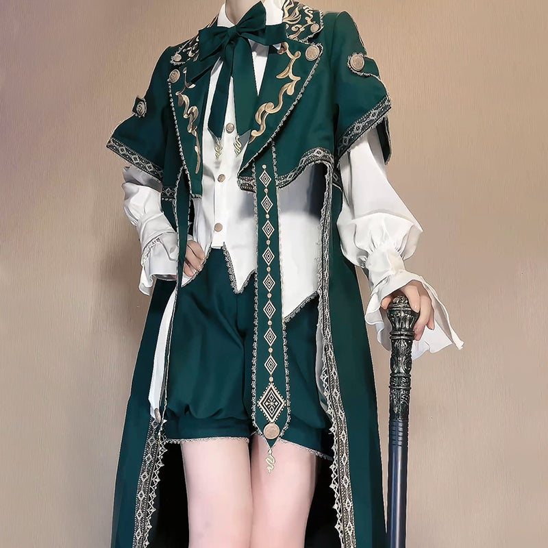 Divine Authority Ouji Lolita Prince Set – Gothic Military Cape & Aristocrat Outfit for Autumn