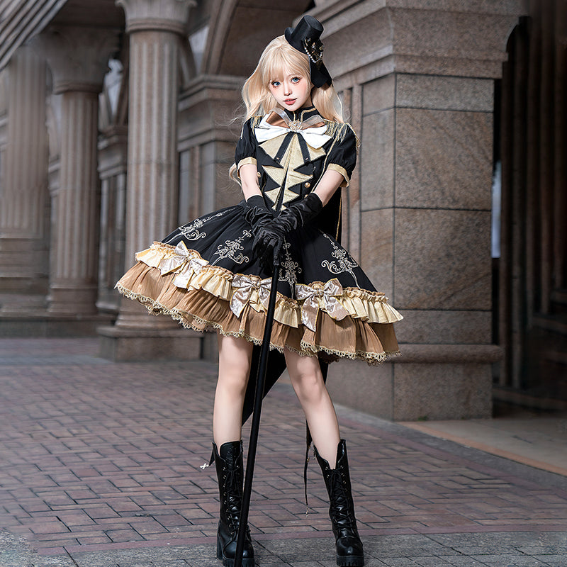 Gilded Vows Gothic Lolita OP Short-Sleeve Dress