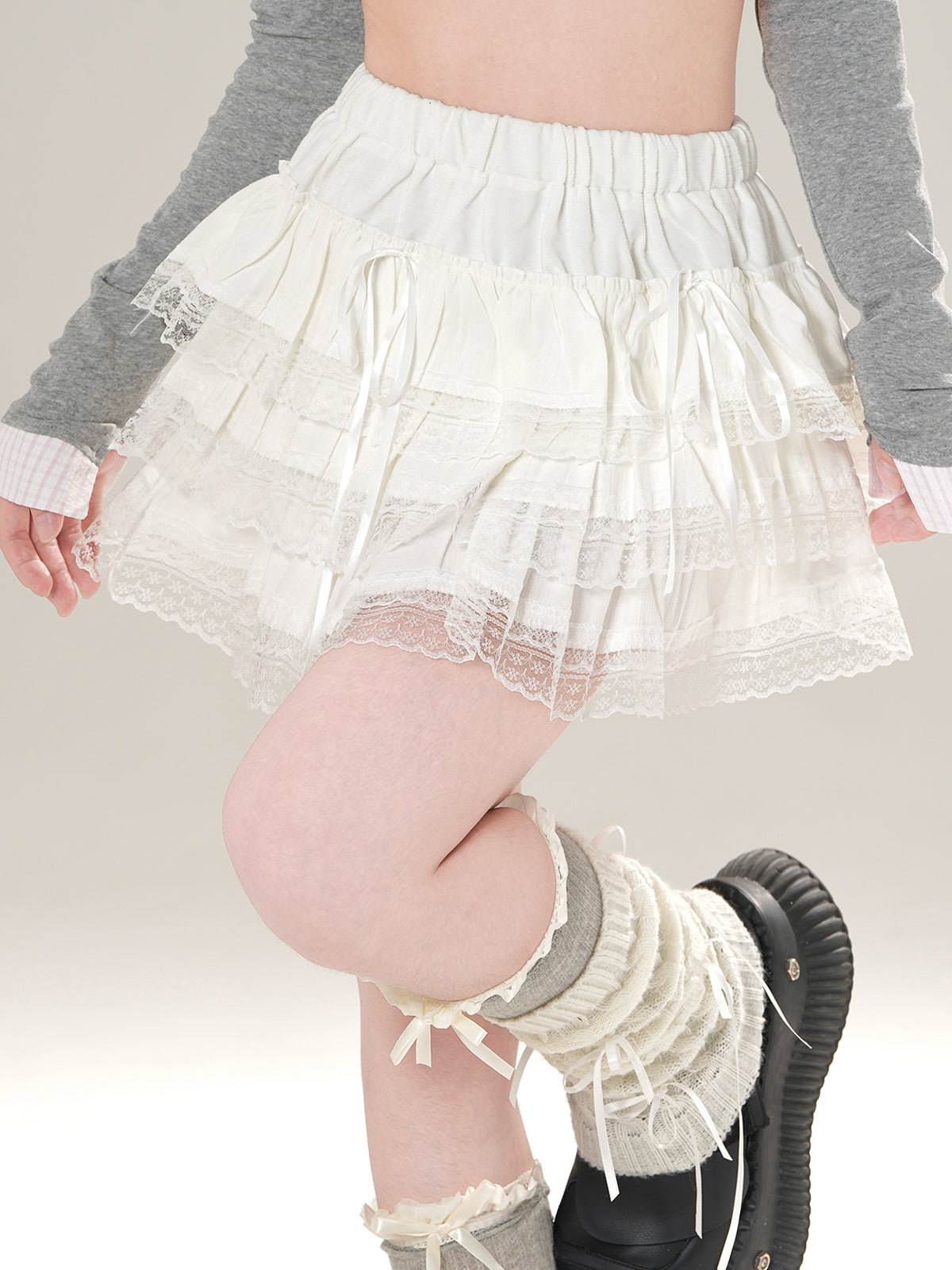 High-Waist Lace Tiered Mini Skirt – A-Line Cake Silhouette