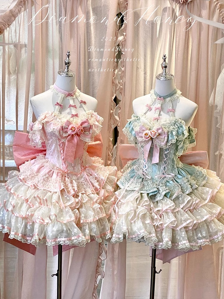 Exquisite Rose Lace Fairy Princess Dress | Romantic & Sweet Lolita Gown