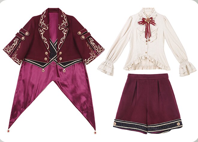 Heir Prince Ouji Lolita Set – Aristocrat Cape Jacket & Shorts Military Gothic Outfit for Autumn Winter