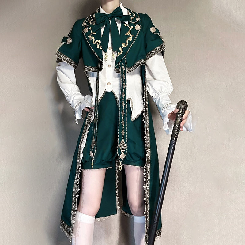Divine Authority Ouji Lolita Prince Set – Gothic Military Cape & Aristocrat Outfit for Autumn