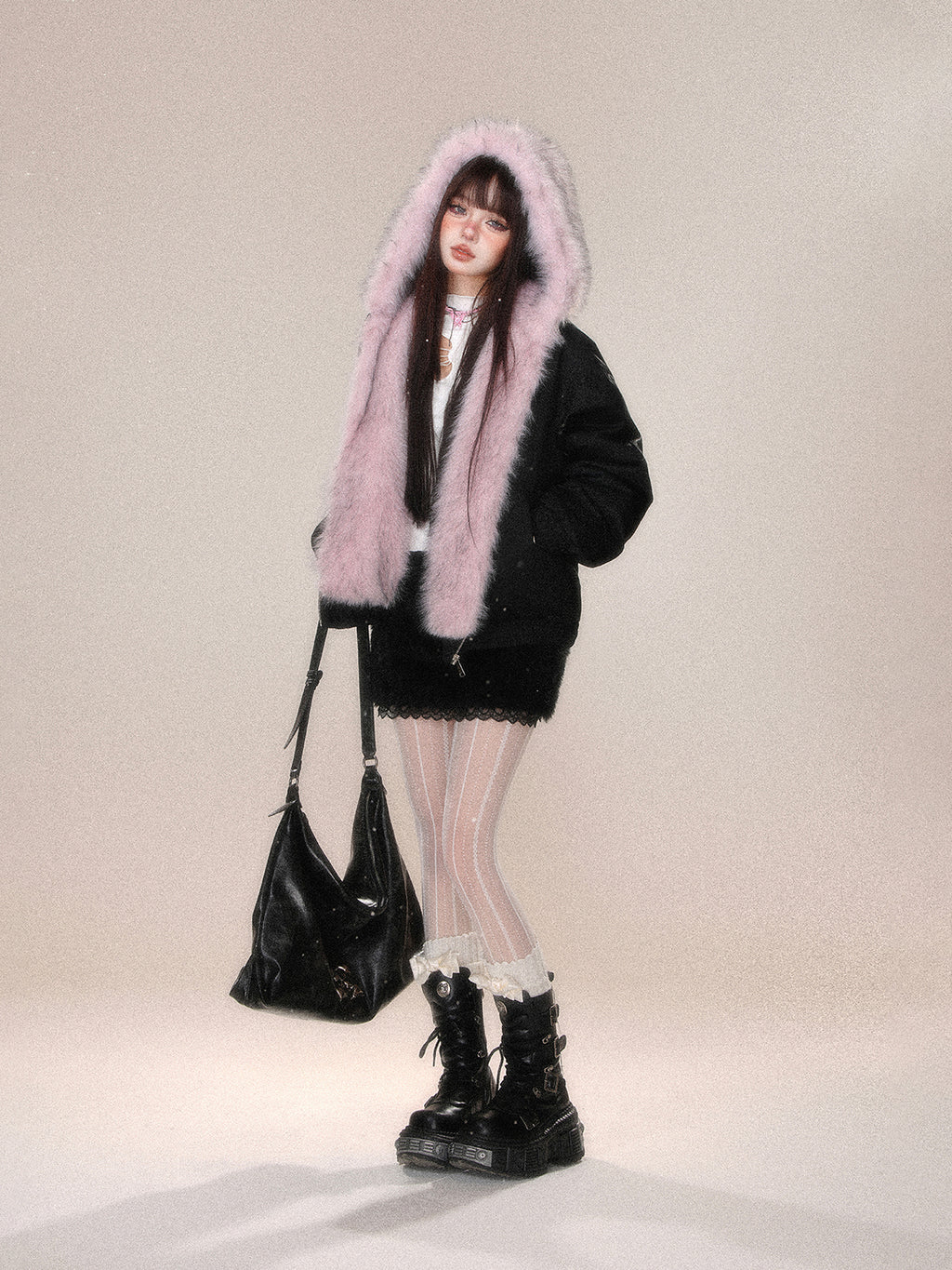 Faux Fur Hooded Reversible Cotton Jacket – Winter Warm Oversized Coat