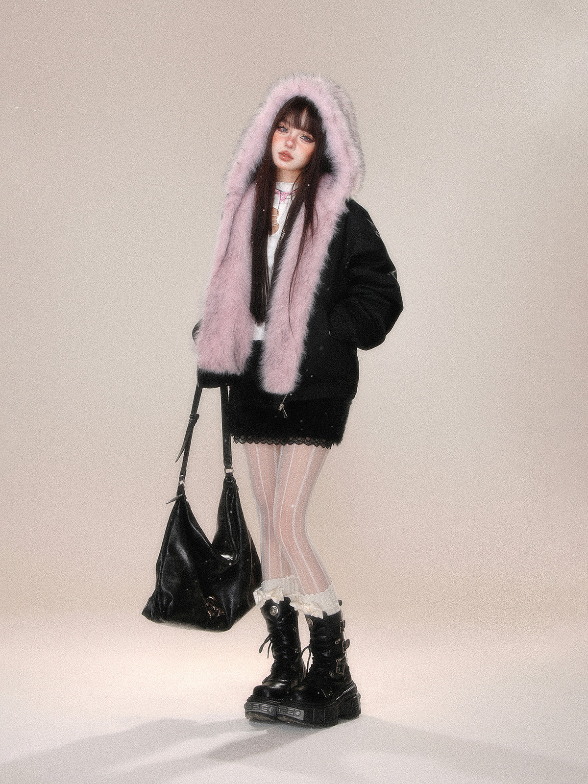Faux Fur Hooded Reversible Cotton Jacket – Winter Warm Oversized Coat