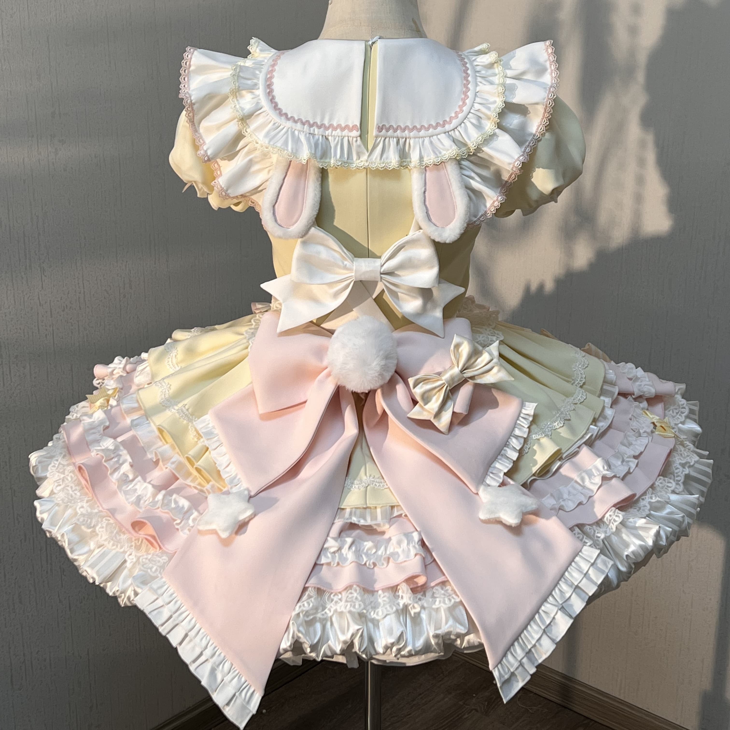 Sweet Bunny Chef Lolita Set – Soft Kawaii OP Dress with Apron