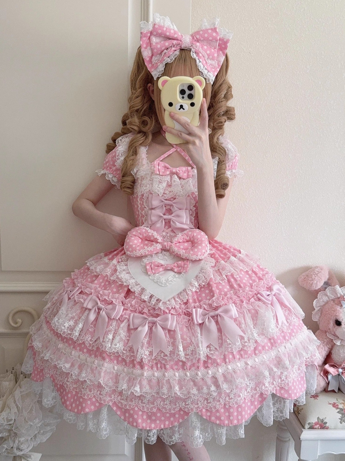 Cute Doll-Style Polka Dot Cotton OP | Sweet Lolita Dress