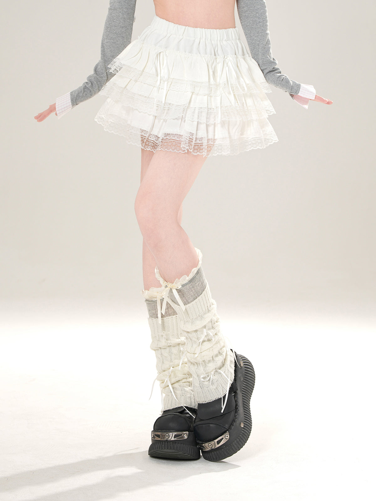 High-Waist Lace Tiered Mini Skirt – A-Line Cake Silhouette