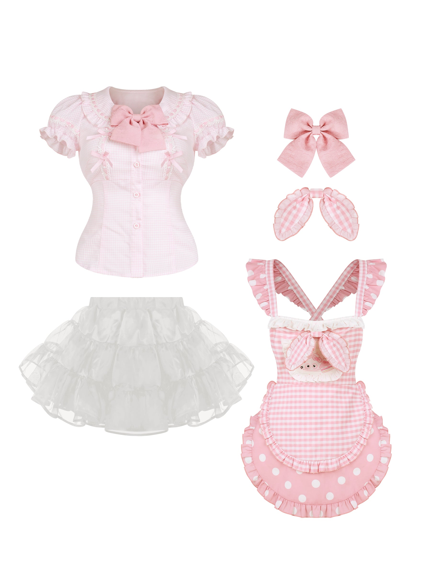 Pastel Kawaii Maid-Style Outfit · Dreamy Lolita-Inspired Design-Sweet Dream Chef Set