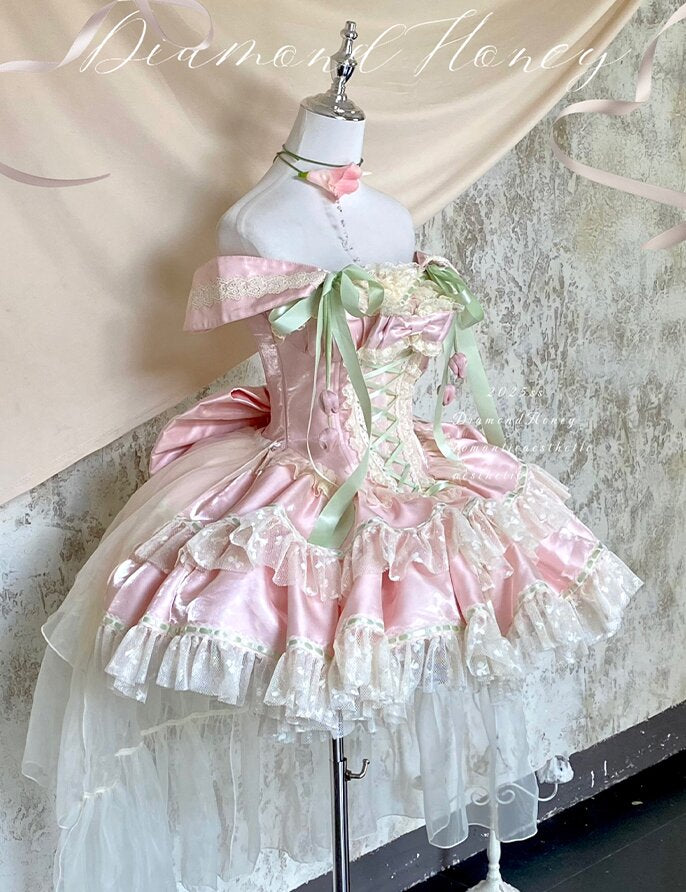 Spring Blossom Series · Romantic Off-Shoulder Fairy Dress | Tulip-Inspired Sweet Lolita Style