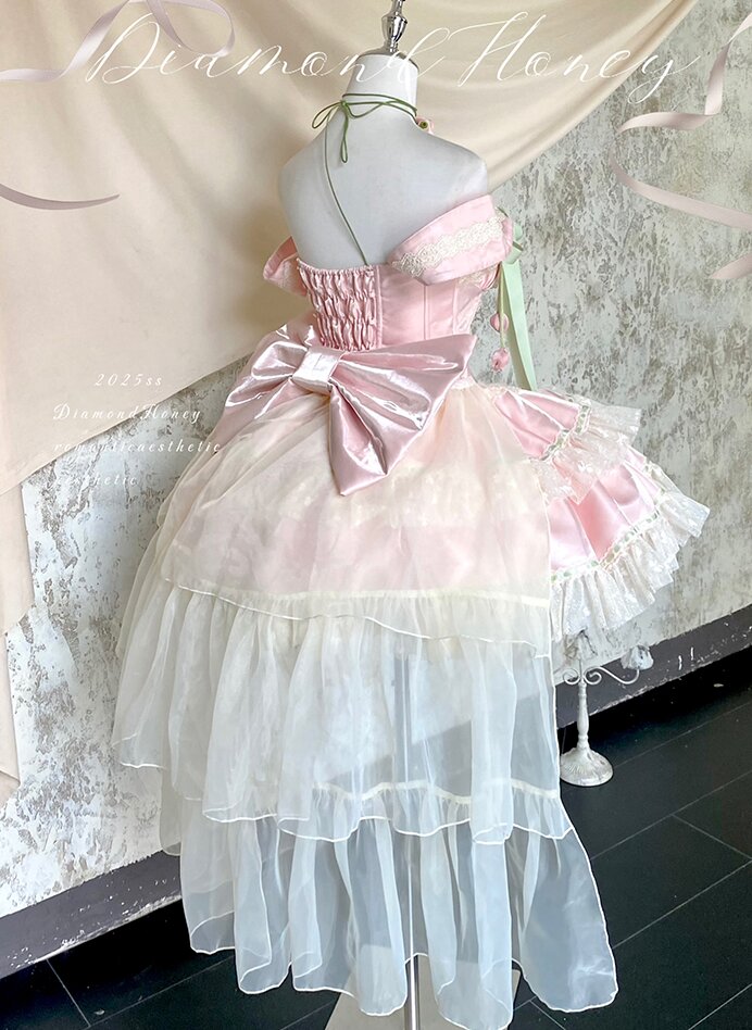 Spring Blossom Series · Romantic Off-Shoulder Fairy Dress | Tulip-Inspired Sweet Lolita Style