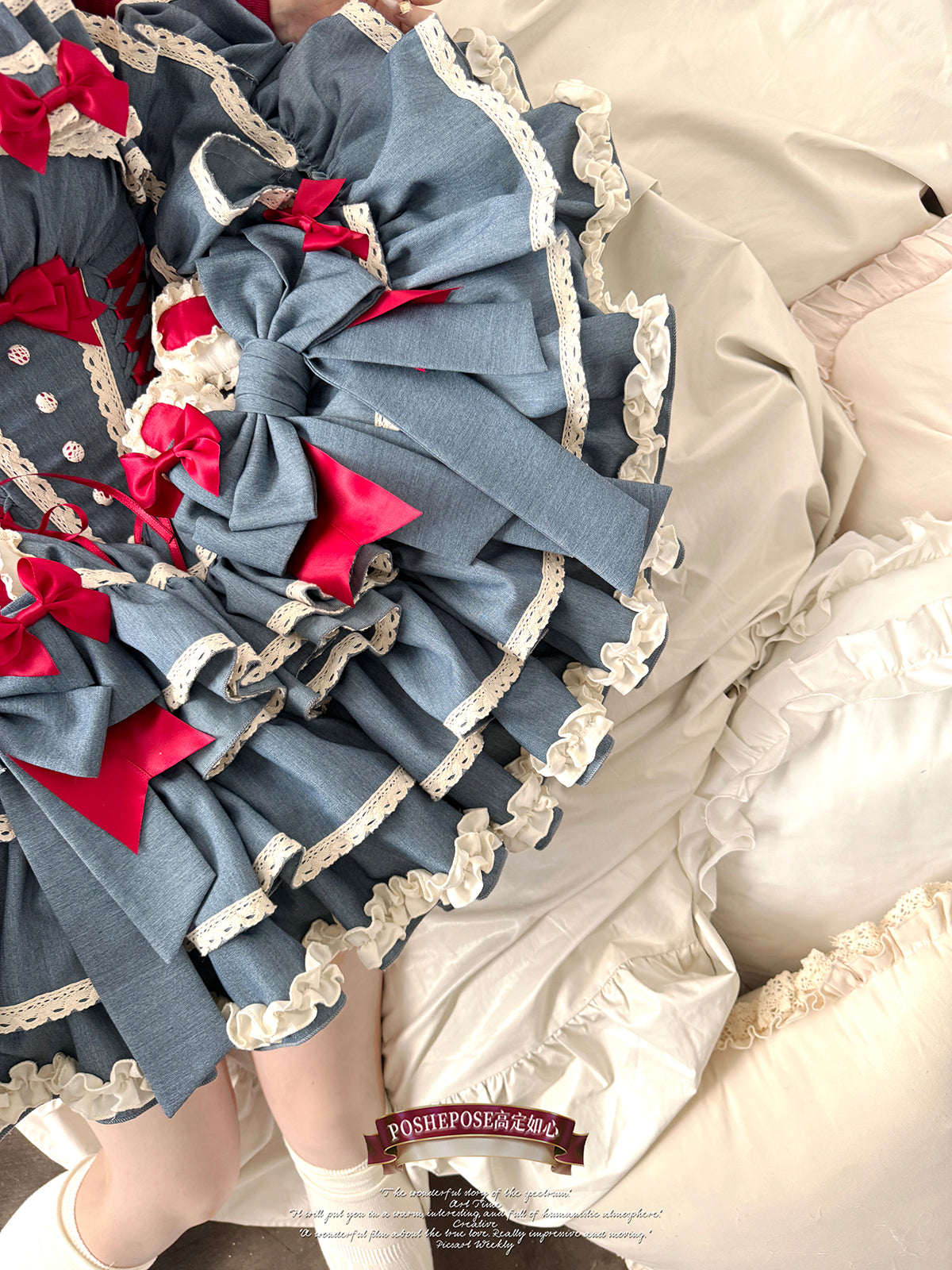 Blue & Red Lolita Party Dress | Vintage Rococo Princess Edition