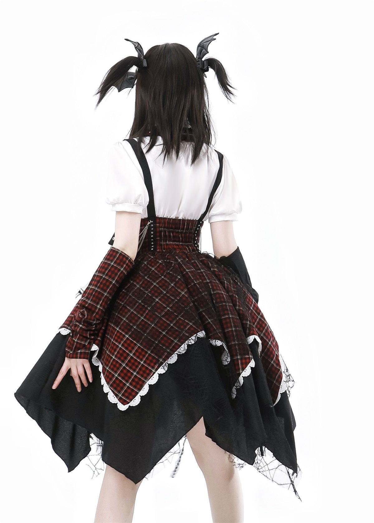 Gothic Punk Lolita Dress – Plaid Corset Style with Layered Skirt