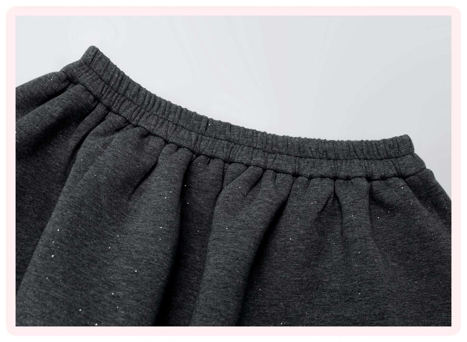 【Daily Series】Galaxy Angel Glitter Set – Gray Sparkle Hoodie + Shorts