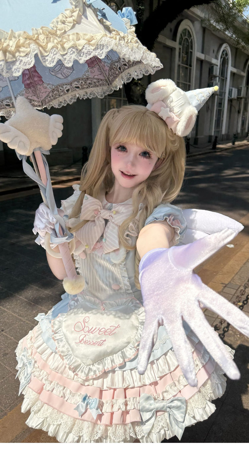 Sweet Bunny Chef Lolita Set – Soft Kawaii OP Dress with Apron