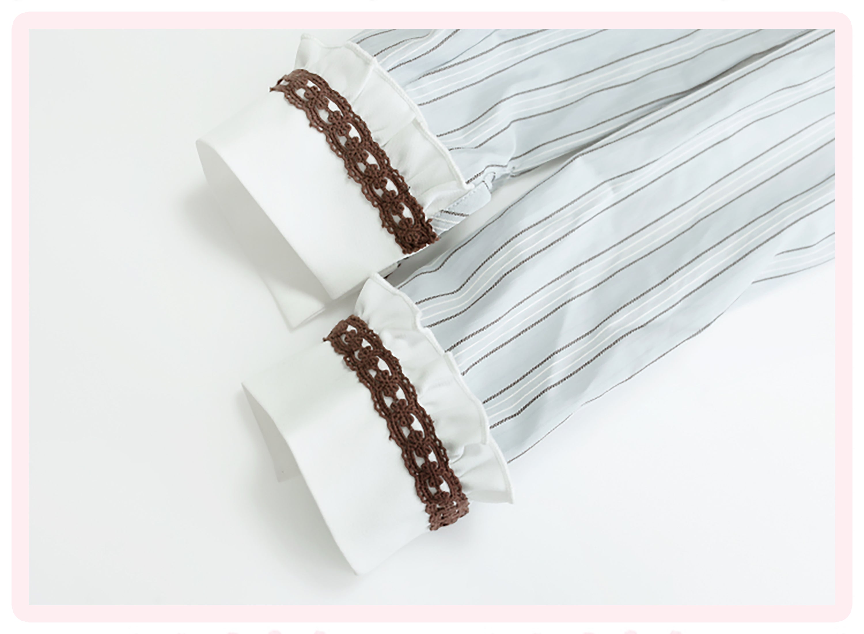 Teddycore Coquette Prep Set — Brown Ruffle Cape, Pinstripe Bow Top & Layered Mini Skirt | Soft Grunge Academia Vibes