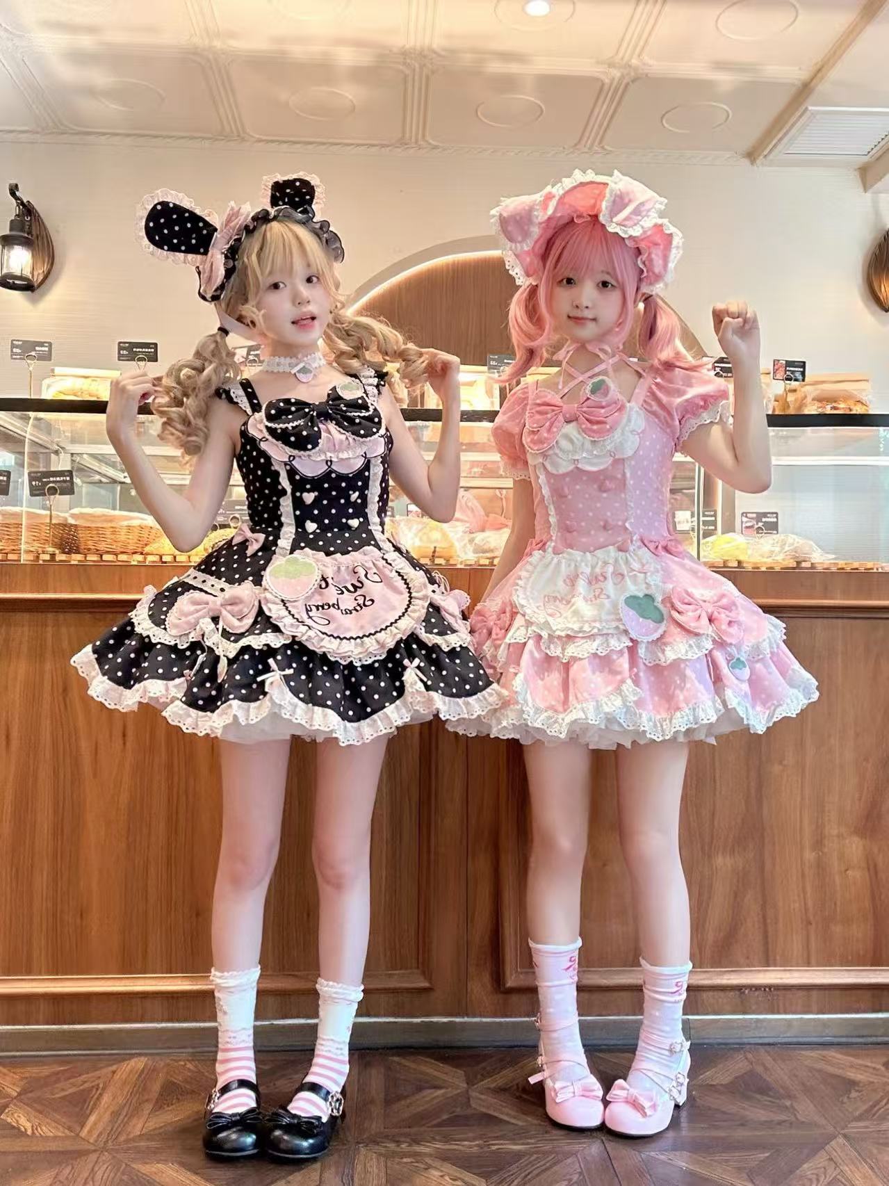 Cute Strawberry Retro Lolita Dress | Sweet Everyday Pink OP