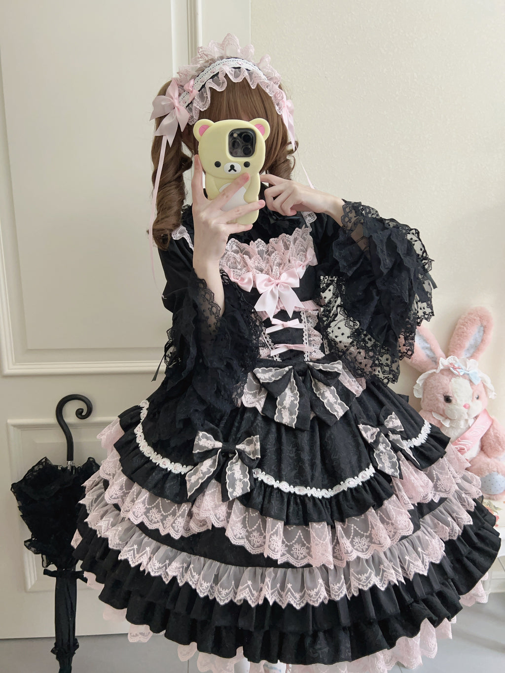 Bow Lover’s Lolita JSK – Sweet Doll-Style Dress with Lace Details