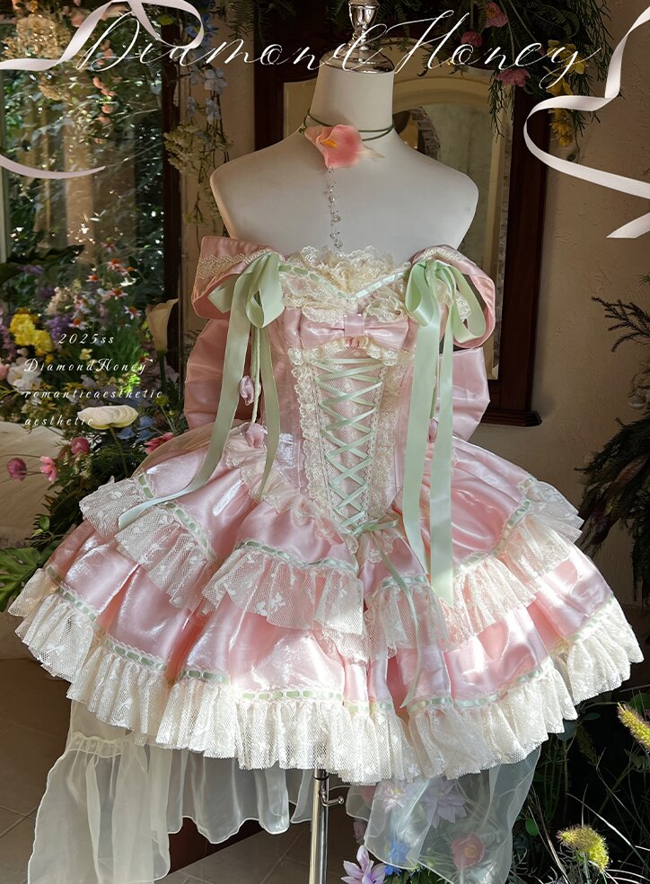 Spring Blossom Series · Romantic Off-Shoulder Fairy Dress | Tulip-Inspired Sweet Lolita Style