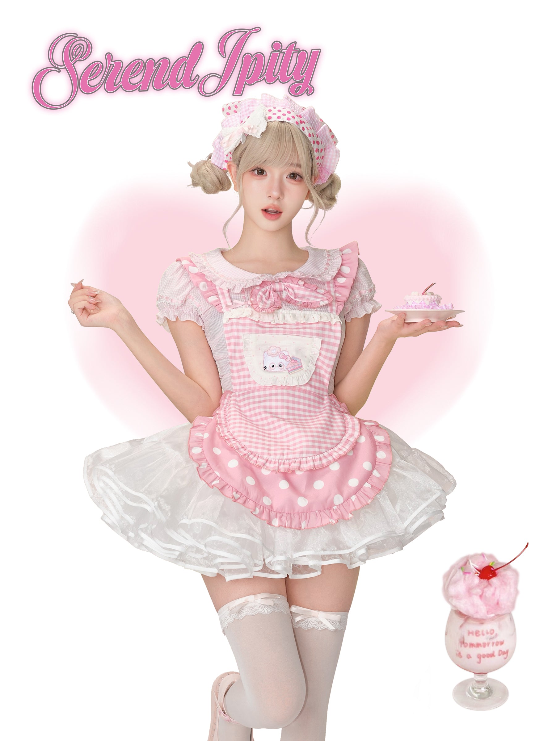 Pastel Kawaii Maid-Style Outfit · Dreamy Lolita-Inspired Design-Sweet Dream Chef Set