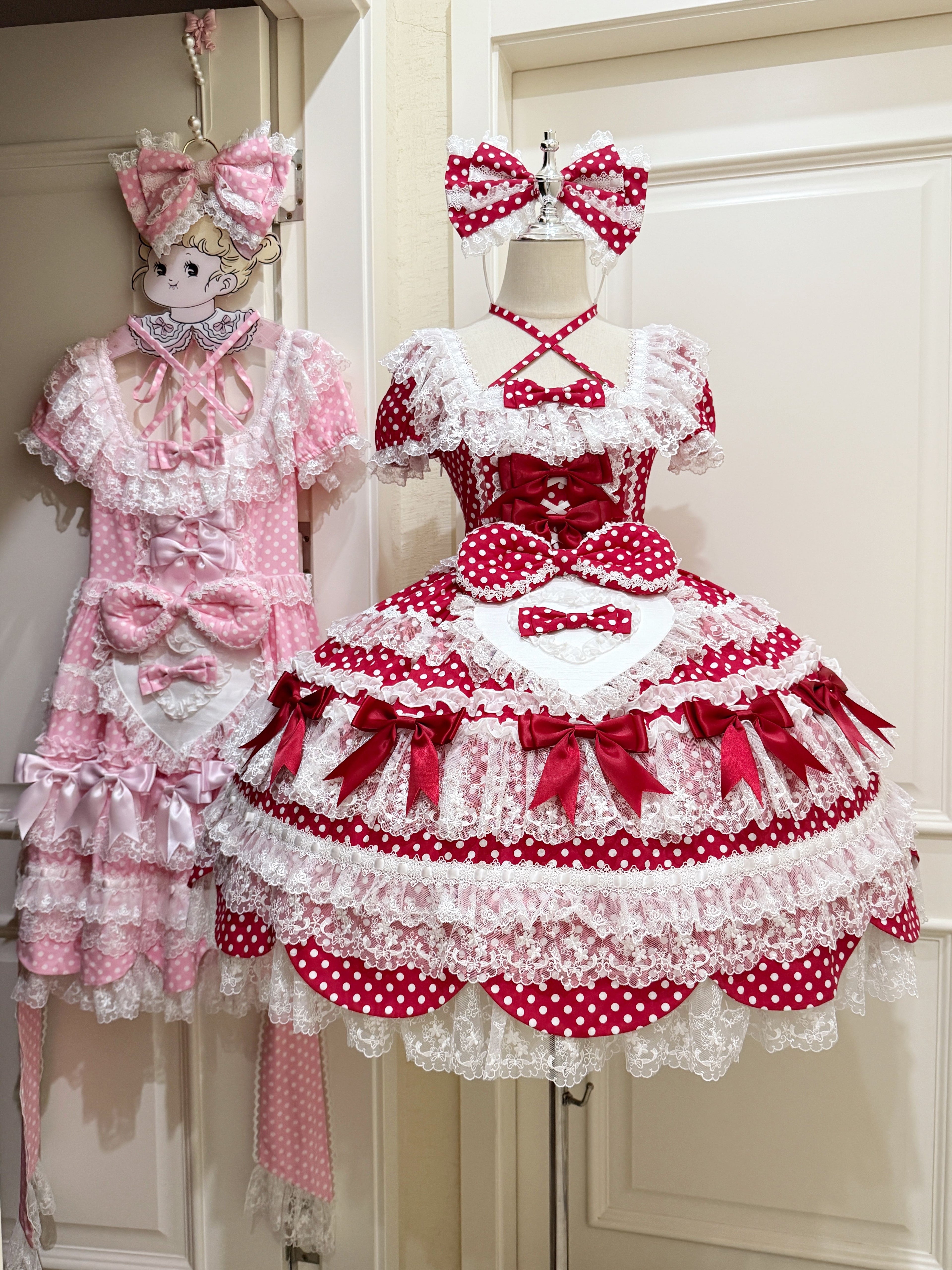 Cute Doll-Style Polka Dot Cotton OP | Sweet Lolita Dress
