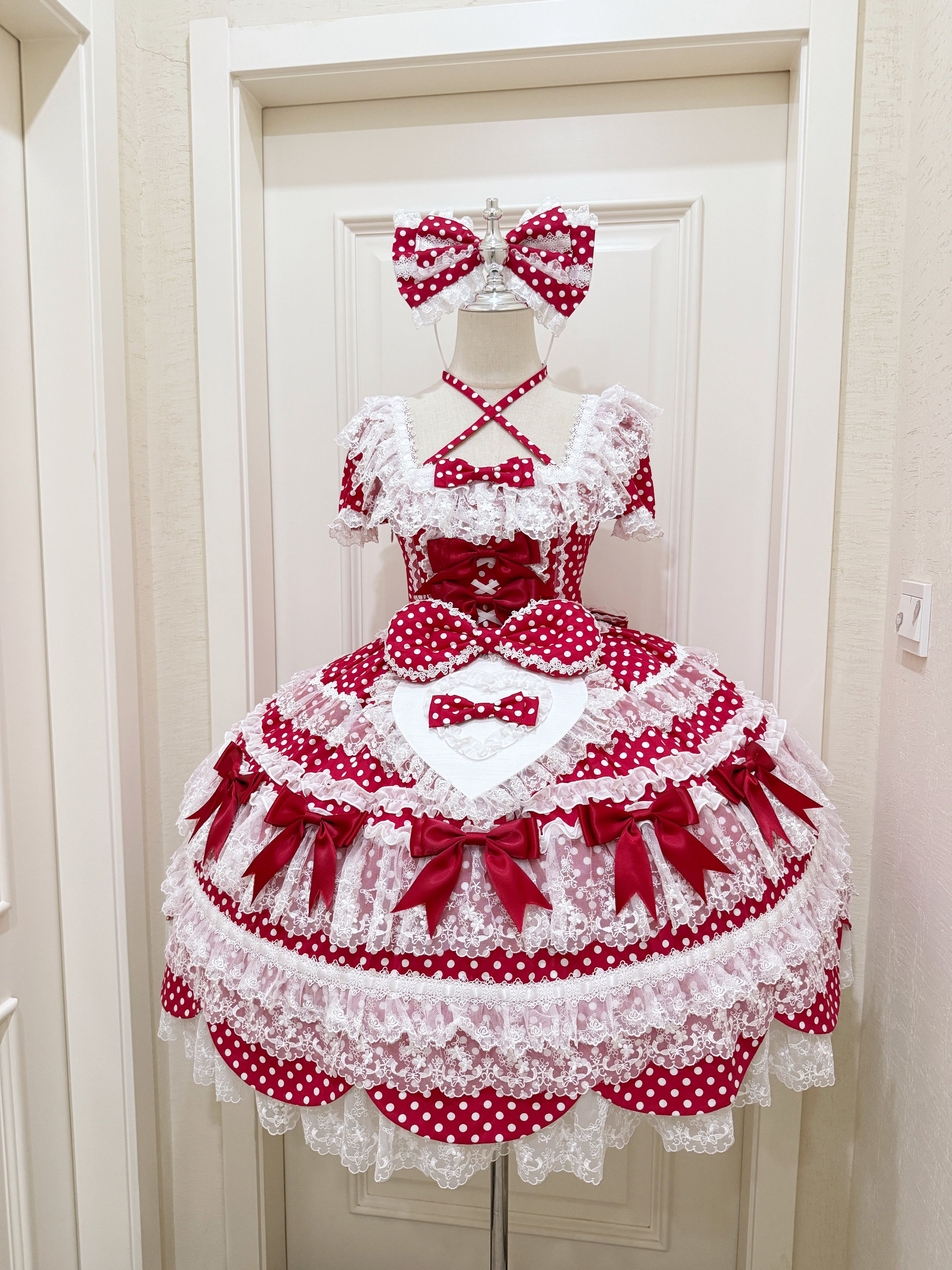 Cute Doll-Style Polka Dot Cotton OP | Sweet Lolita Dress