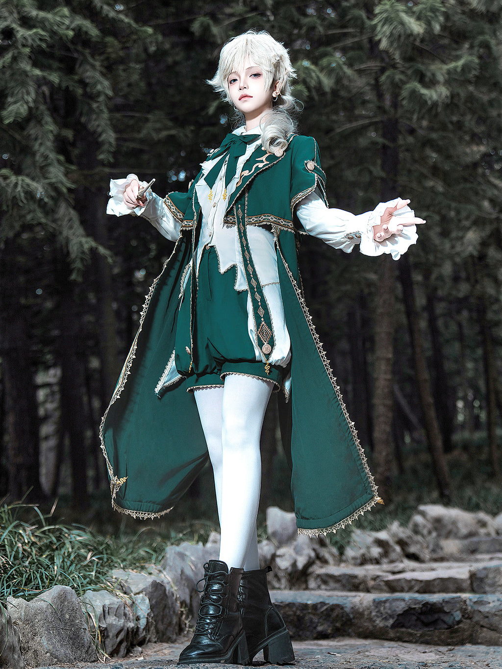 Divine Authority Ouji Lolita Prince Set – Gothic Military Cape & Aristocrat Outfit for Autumn