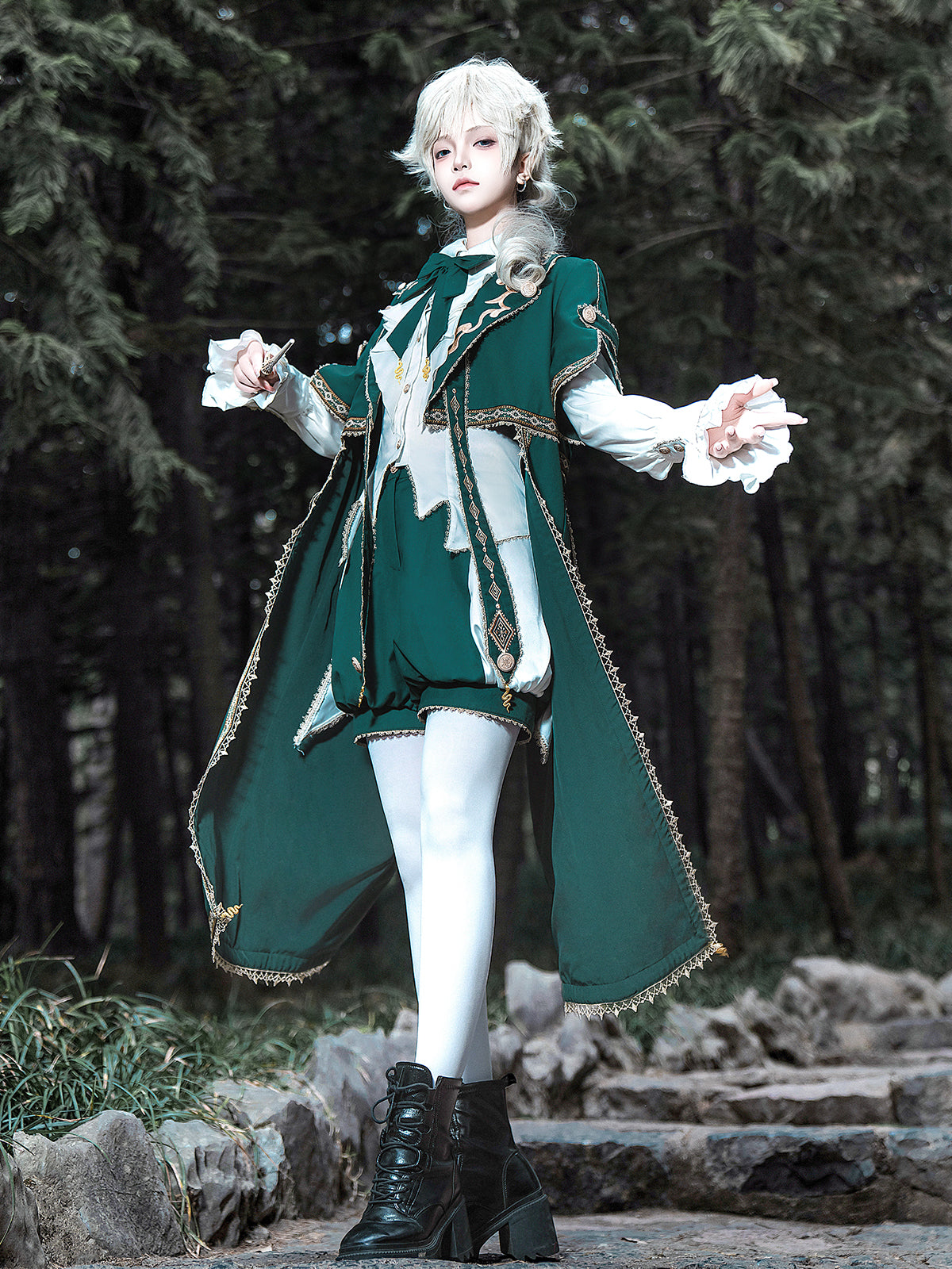 Divine Authority Ouji Lolita Prince Set – Gothic Military Cape & Aristocrat Outfit for Autumn