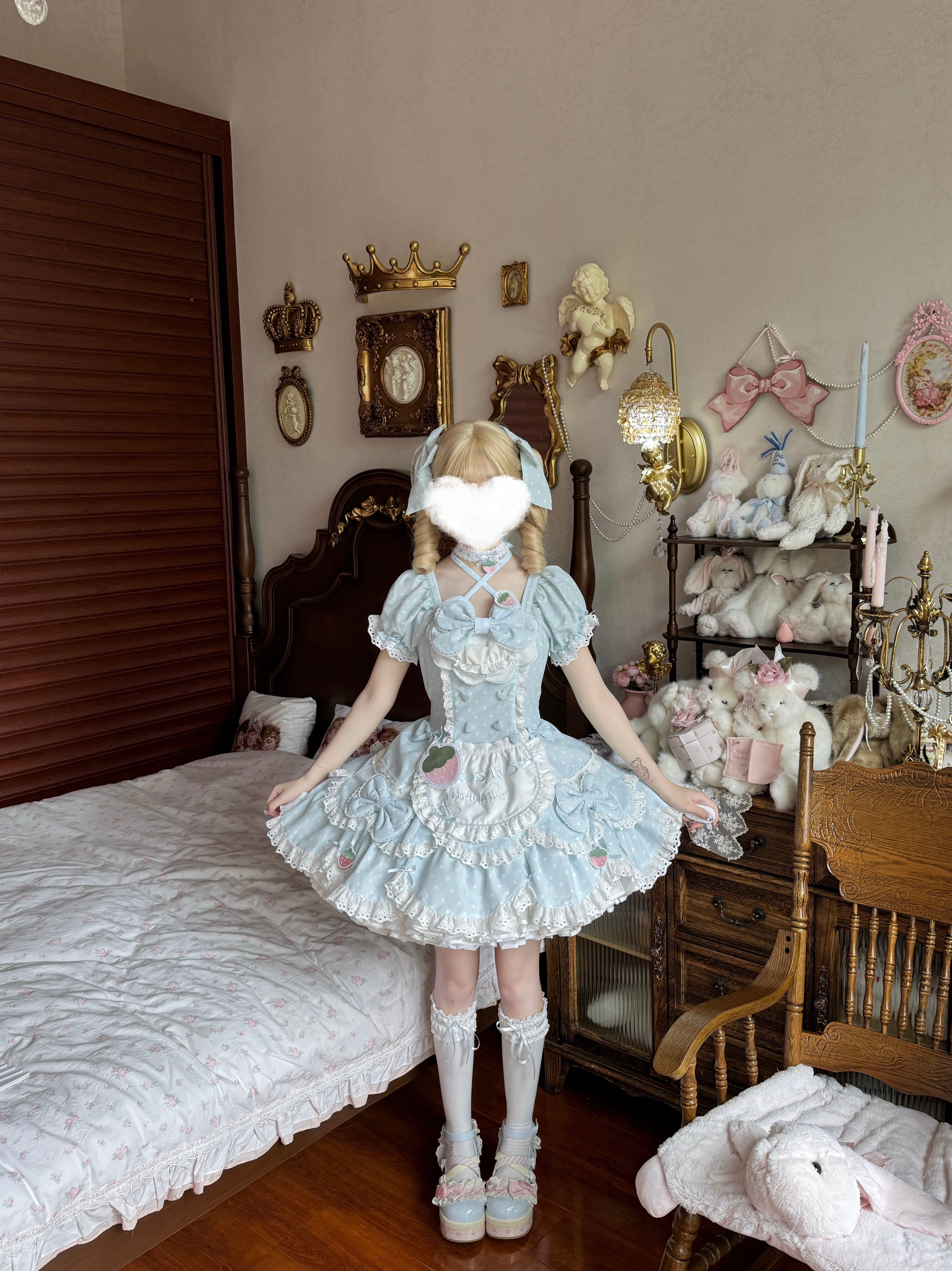 Cute Strawberry Retro Lolita Dress | Sweet Everyday Pink OP