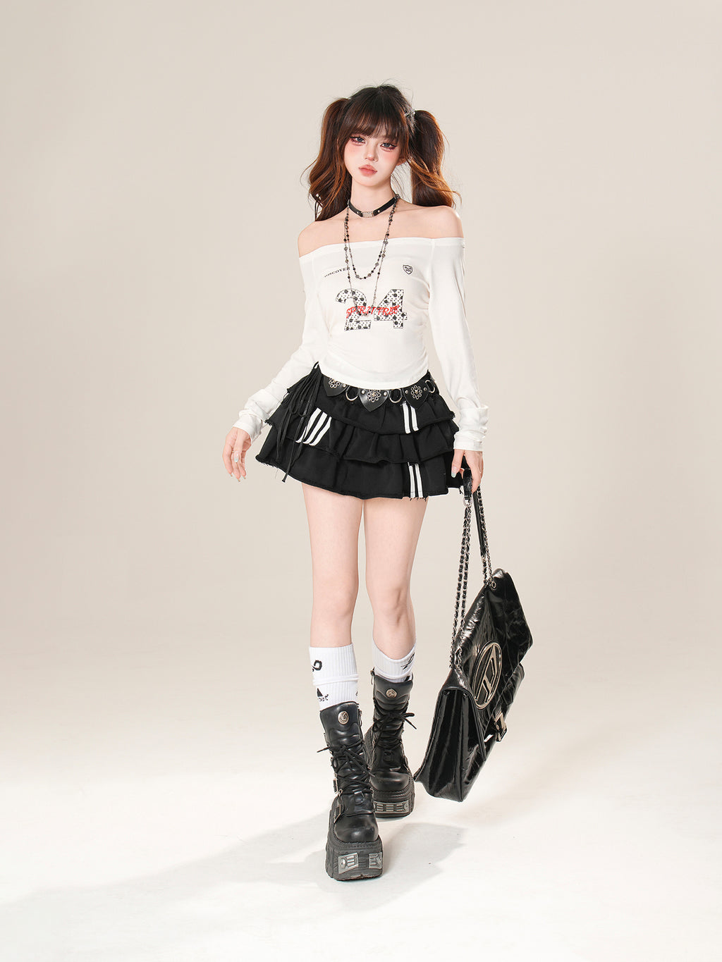 Layered Ruffle Mini Skirt – High Waist Pleated Puff Skirt