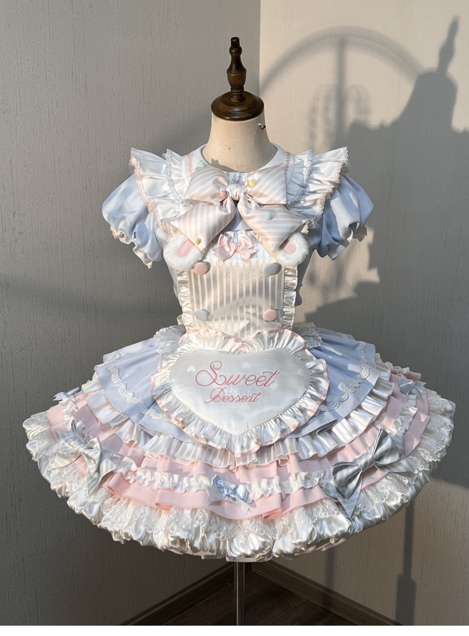 Sweet Bunny Chef Lolita Set – Soft Kawaii OP Dress with Apron