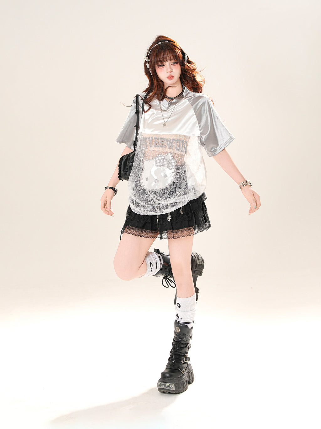 High-Waist Lace Tiered Mini Skirt – A-Line Cake Silhouette