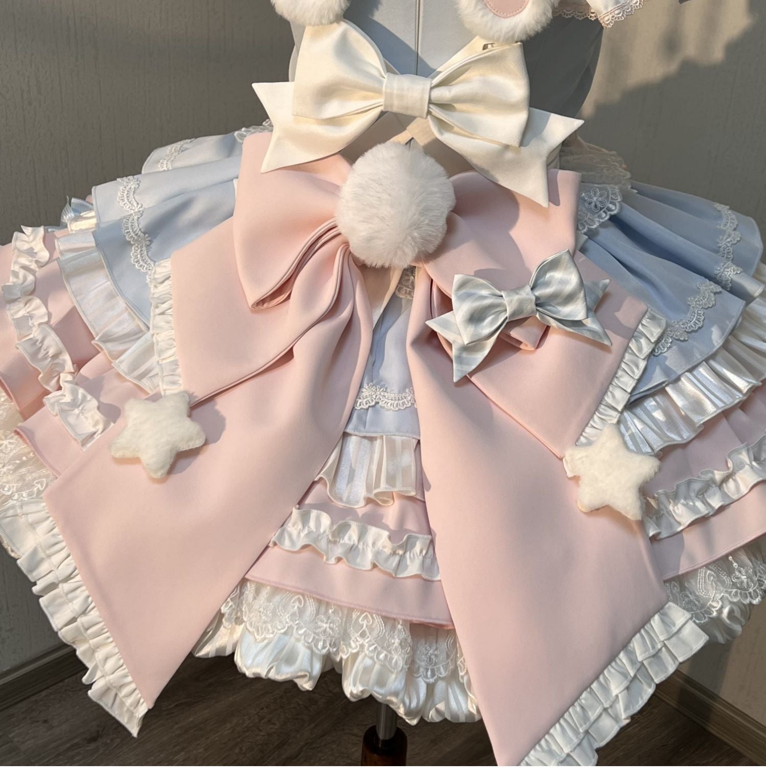 Sweet Bunny Chef Lolita Set – Soft Kawaii OP Dress with Apron