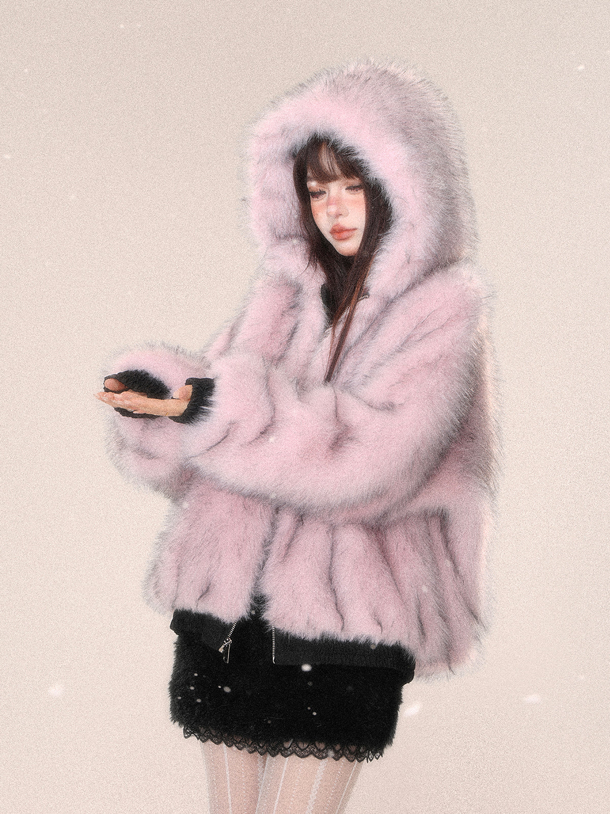 Faux Fur Hooded Reversible Cotton Jacket – Winter Warm Oversized Coat