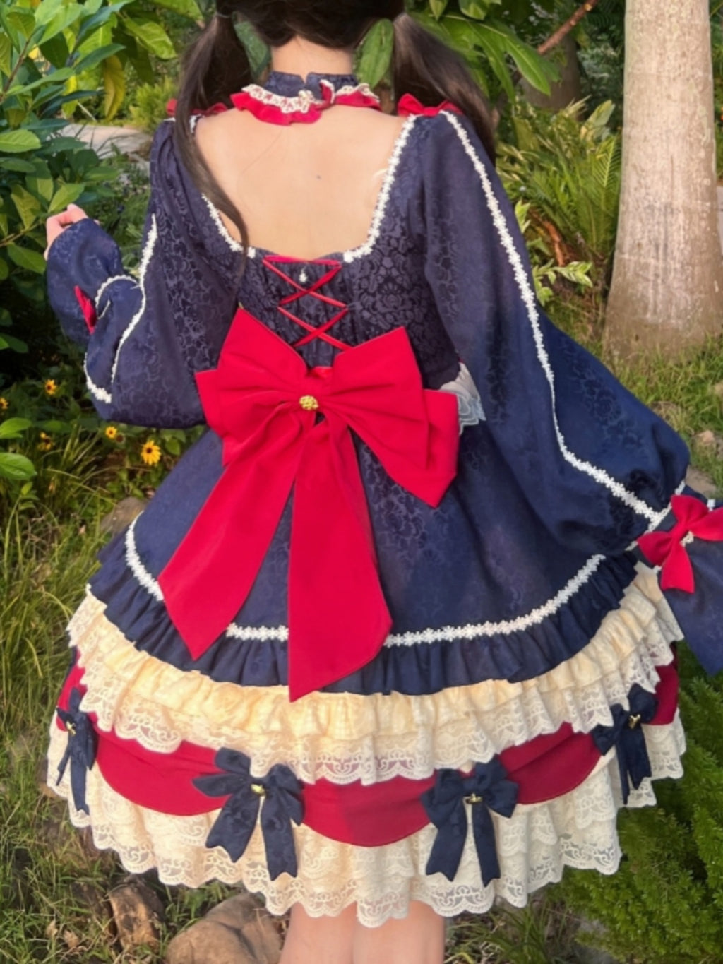 Snow-White Princess Winter Lolita Dress — Navy, Ivory & Red | Christmas Party & Prom Royalcore