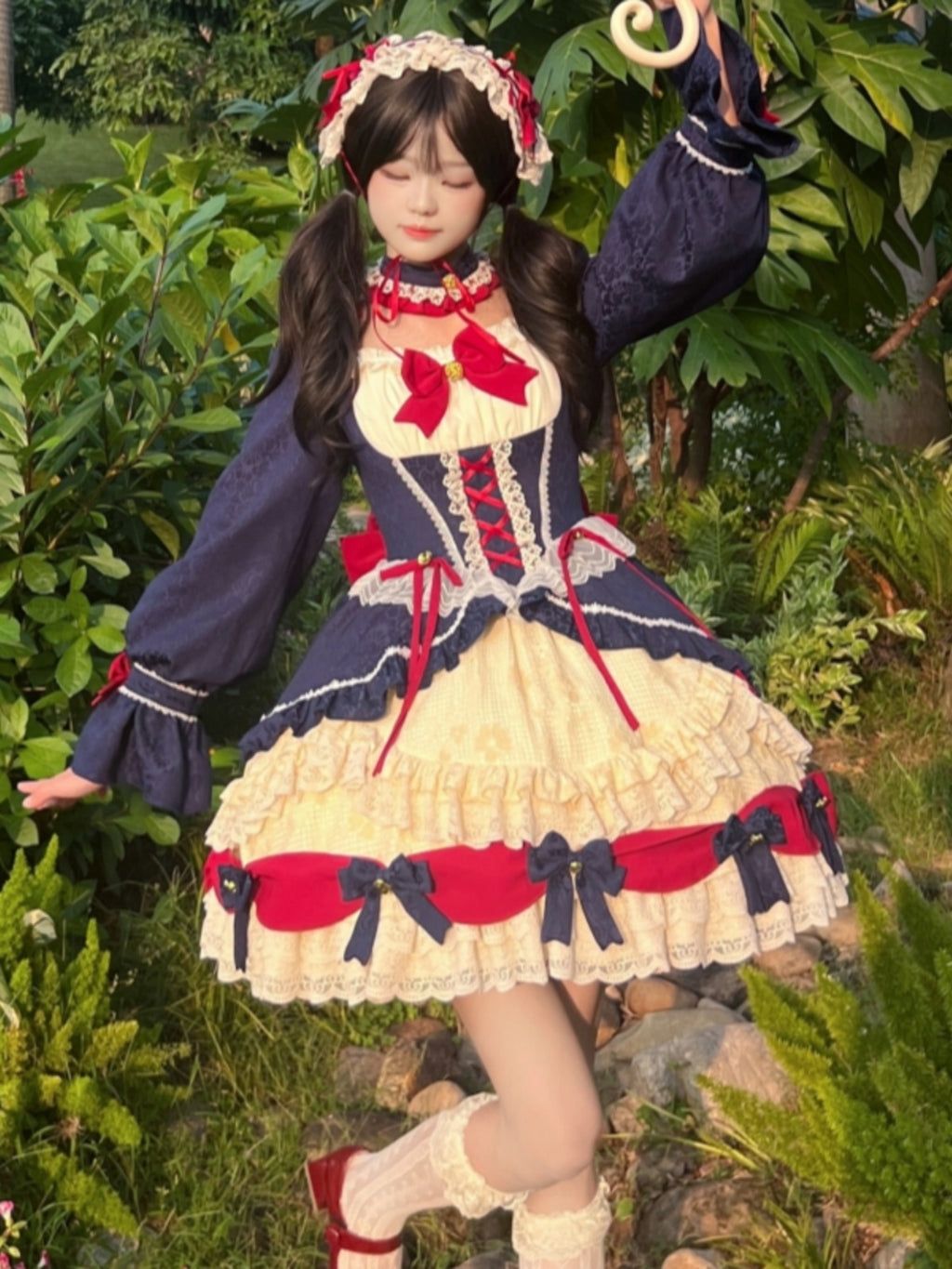 Snow-White Princess Winter Lolita Dress — Navy, Ivory & Red | Christmas Party & Prom Royalcore
