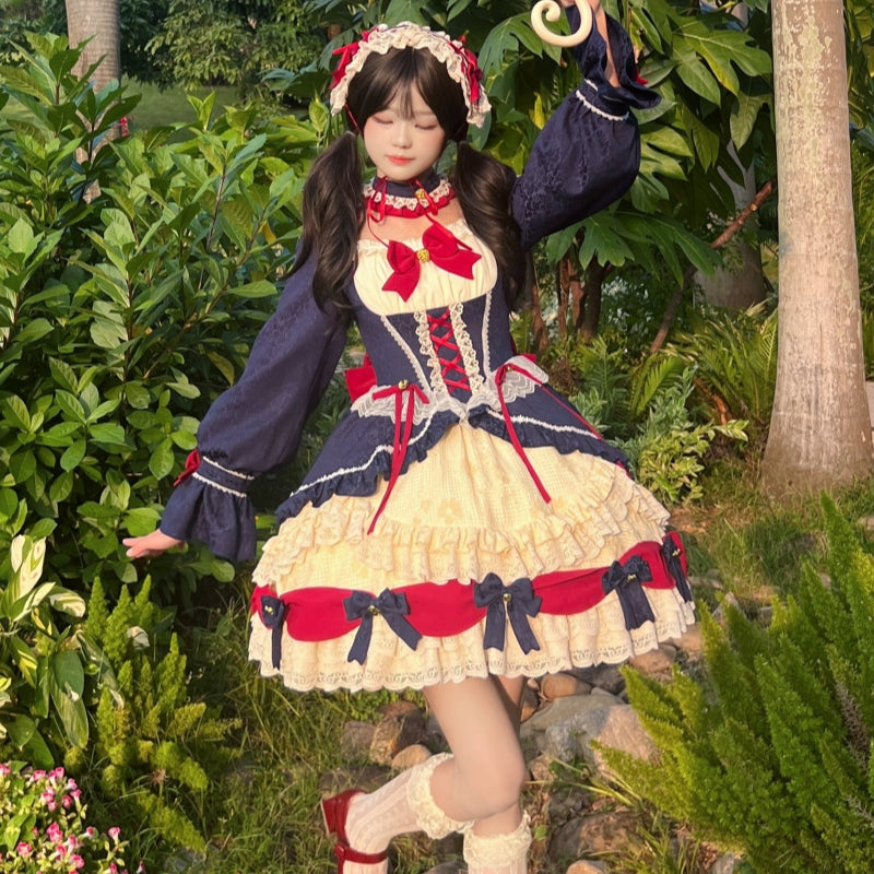 Snow-White Princess Winter Lolita Dress — Navy, Ivory & Red | Christmas Party & Prom Royalcore