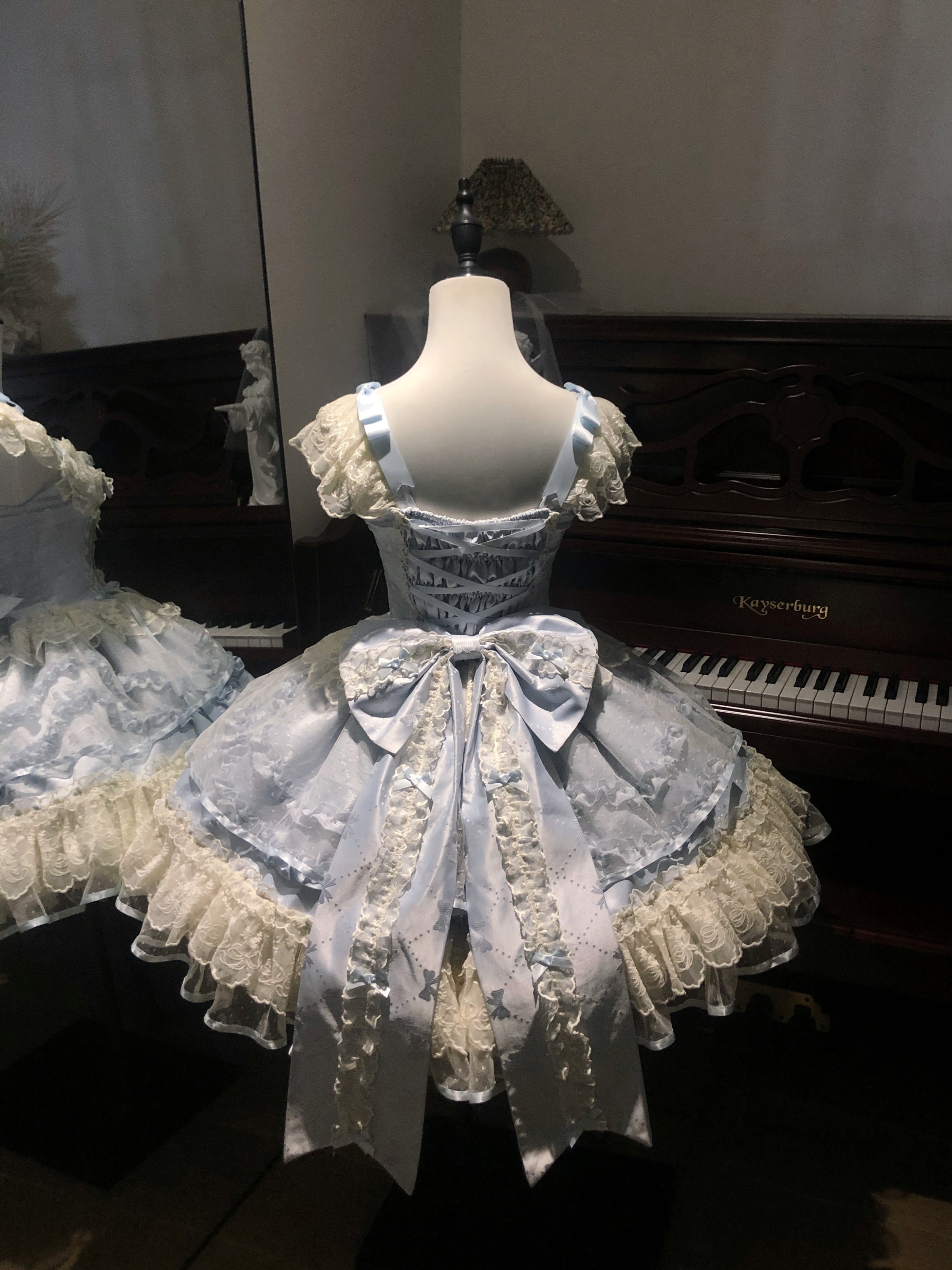 Ballet Dream Lolita JSK – Sweet Layered Cake Dress with Lace & Stretch Waist