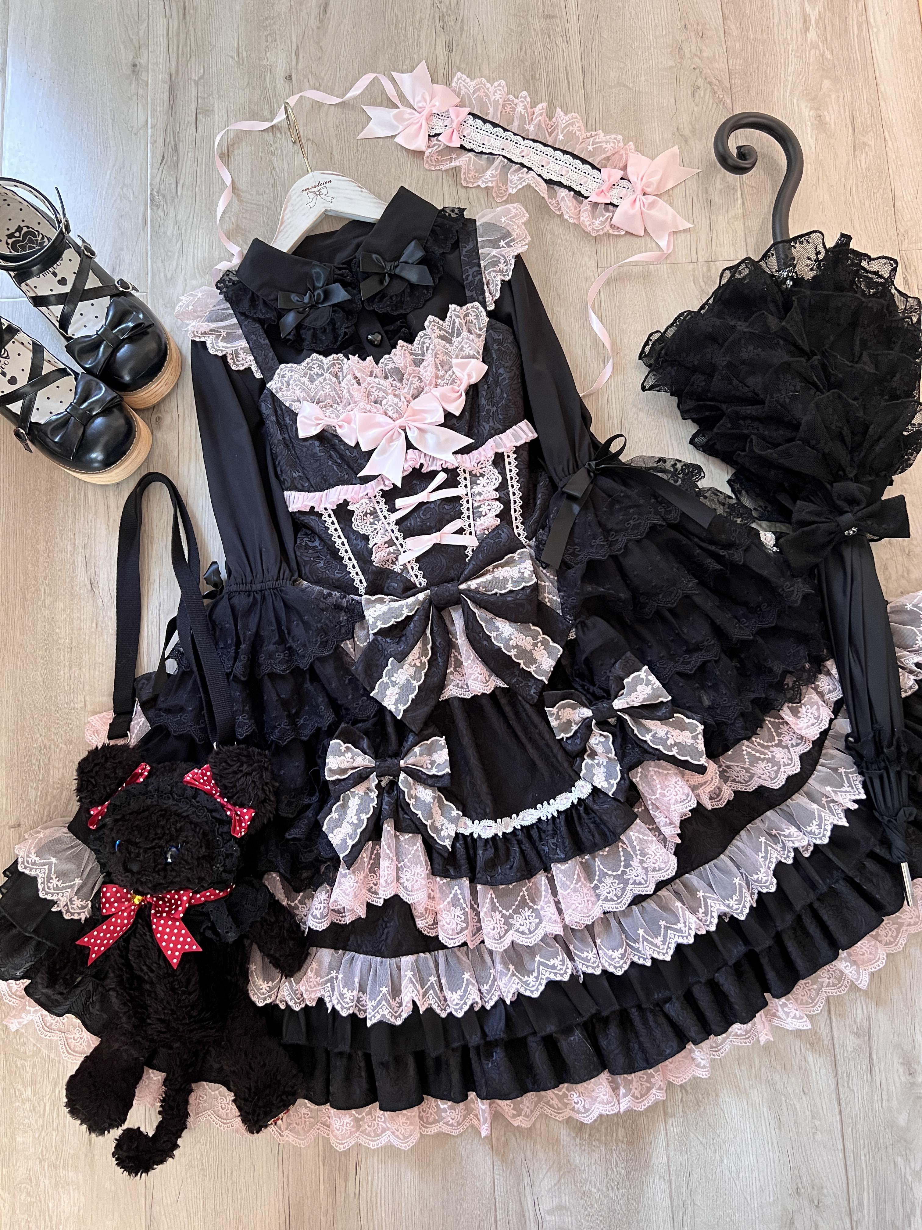 Bow Lover’s Lolita JSK – Sweet Doll-Style Dress with Lace Details